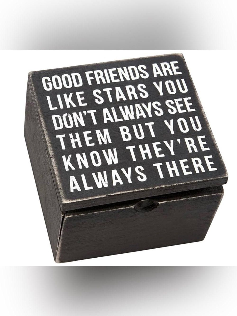 Black and White Wooden Friendship Sentiment Box